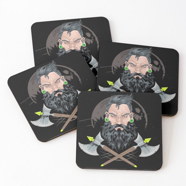 Item preview, warrior-beard-men-piercing design designed and sold by kedesign1.