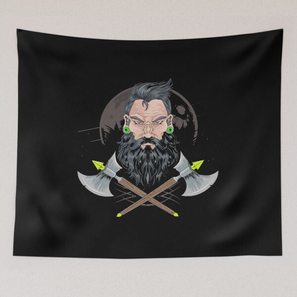 Item preview, warrior-beard-men-piercing design designed and sold by kedesign1.