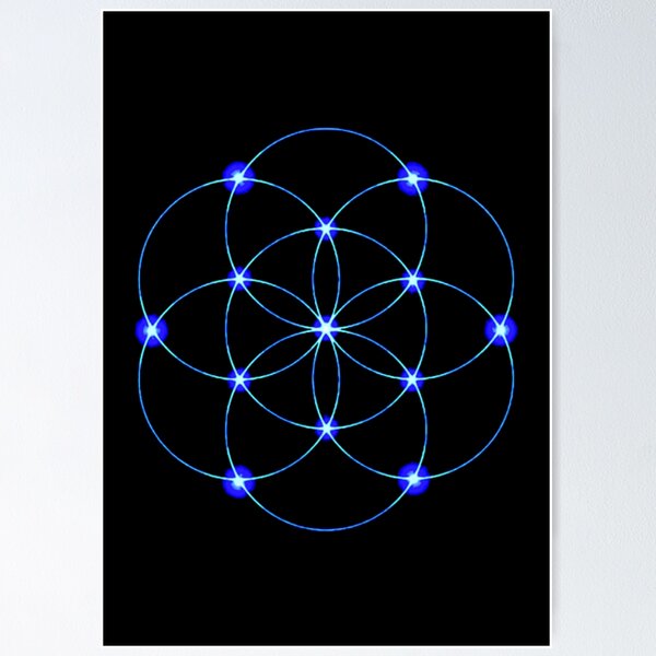 Item preview, Sacred Geometry Blue Flower Of Life  designed and sold by Mark Jesus-Allen.