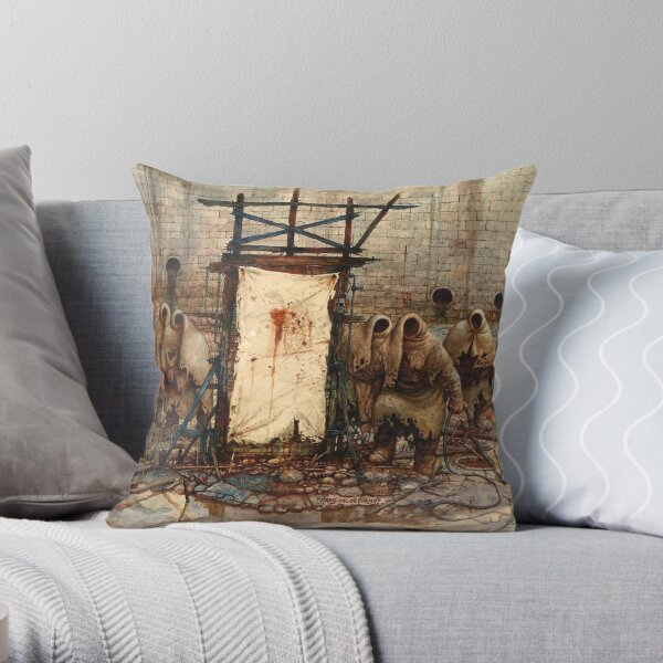 The Crucifiers - Mob Dream - Art by Greg Hildebrandt Throw Pillow
