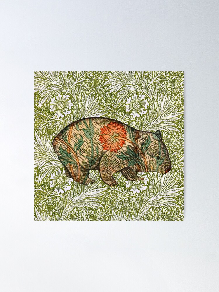 Alternate view of Rossetti's Wombat in Green Marigold Poster