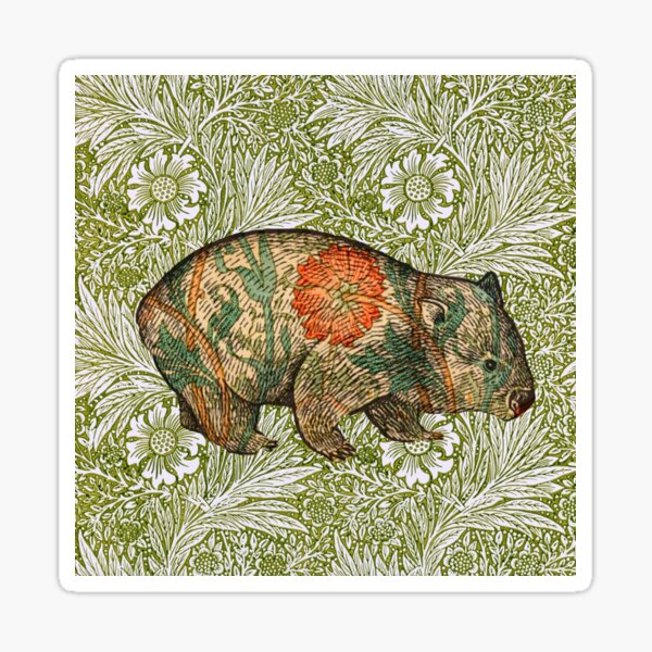 Rossetti's Wombat in Green Marigold Sticker