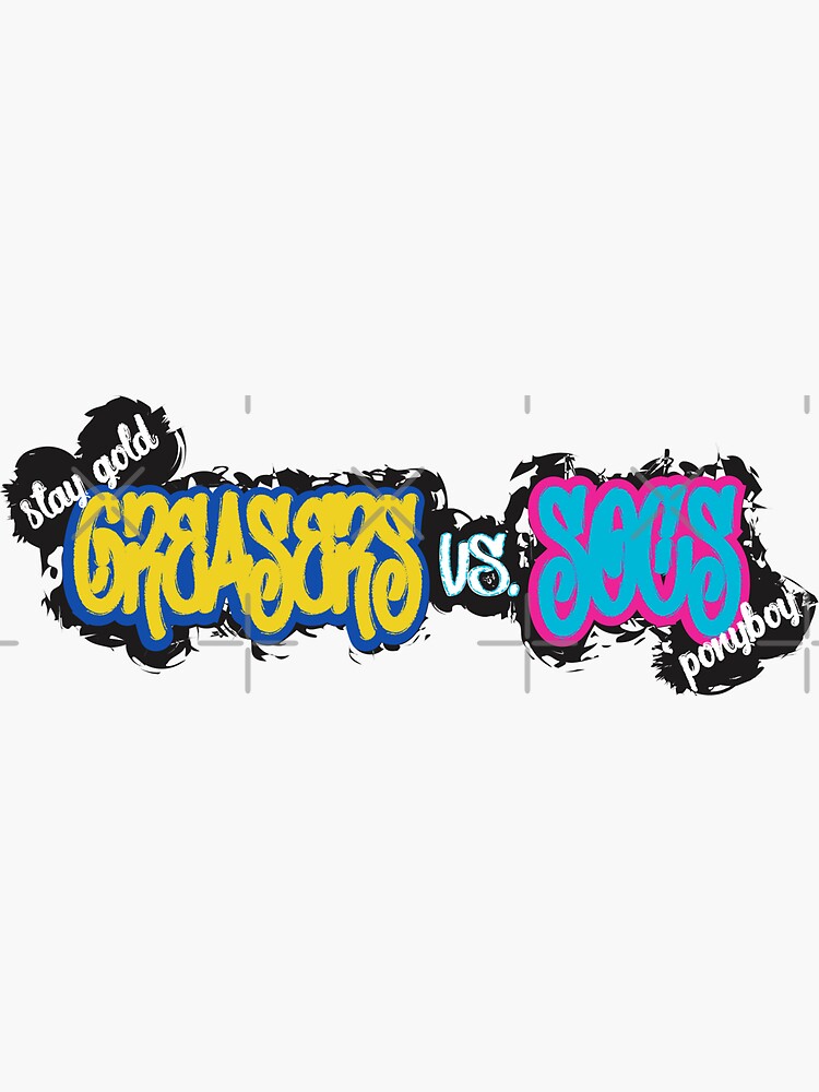 "Greasers vs. Socs Stay Gold Ponyboy Graffiti" Sticker for Sale by mymymagic Redbubble