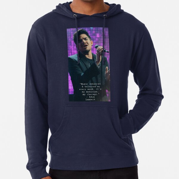 Music is my therapy Adam Lambert Lightweight Hoodie