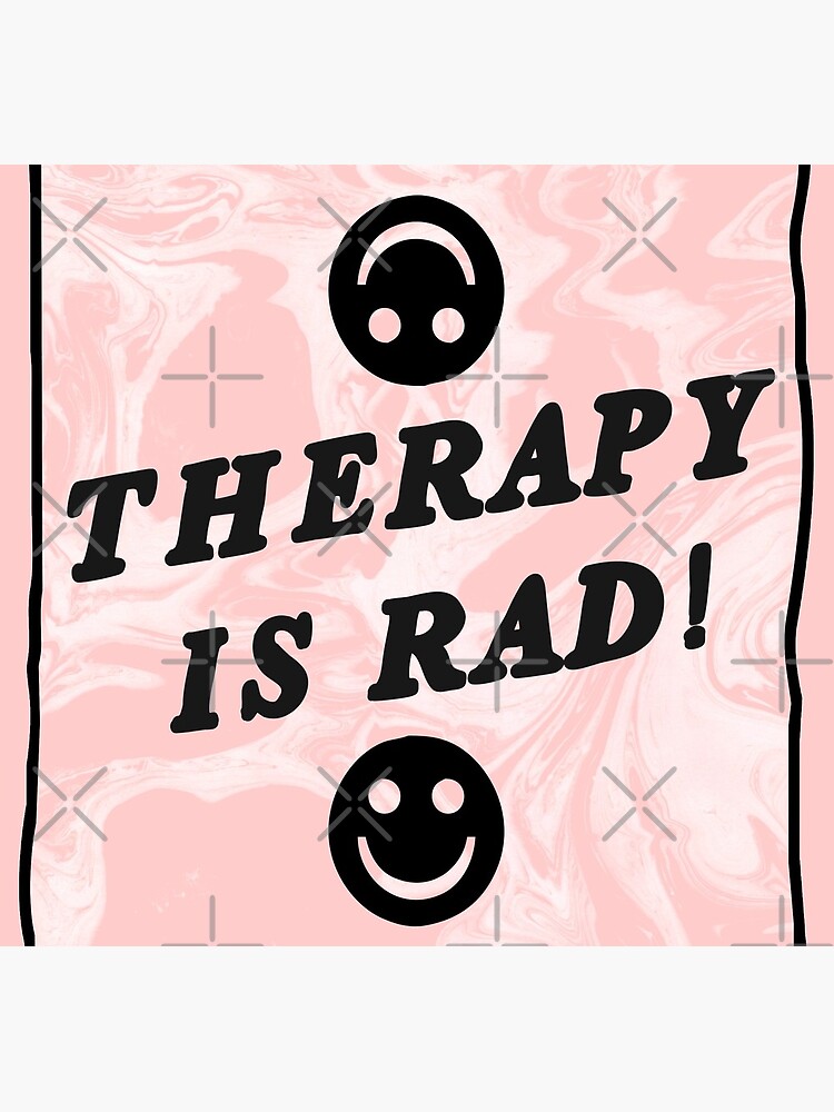 therapy is rad | pink | mental health / self care by craftordiy