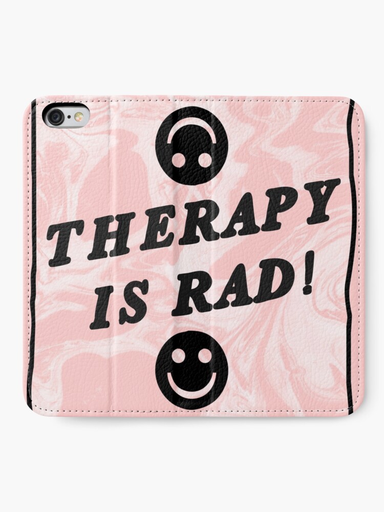Alternate view of therapy is rad | pink | mental health / self care iPhone Wallet