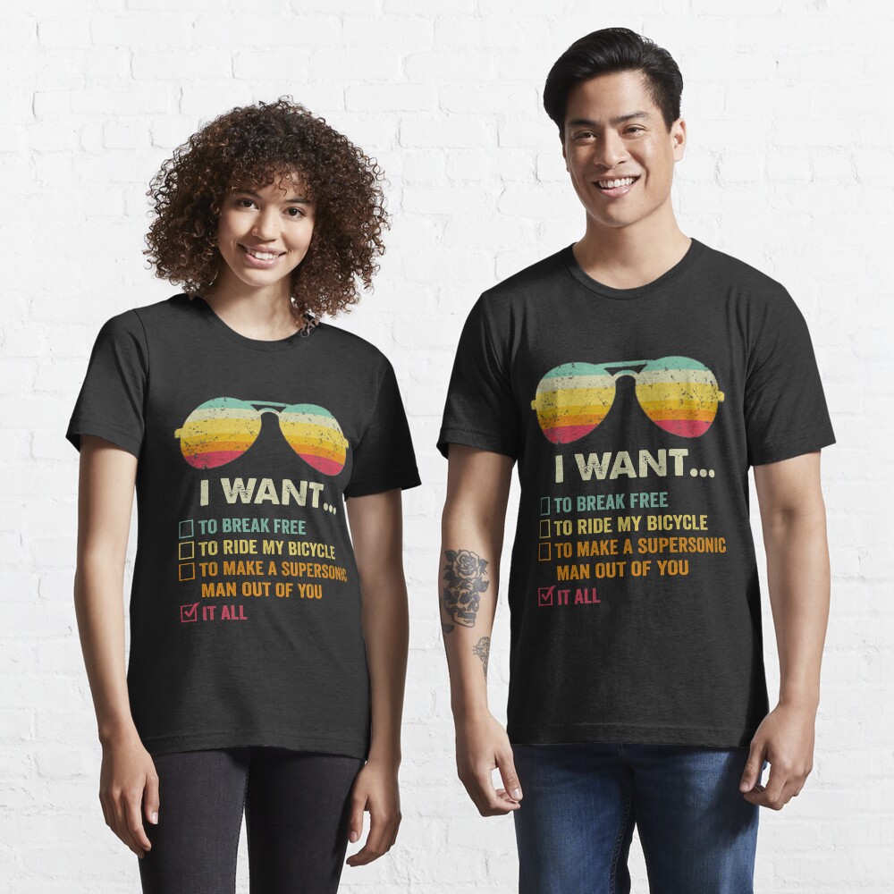 Quiero liberarme para andar en bicicleta Camiseta esencial