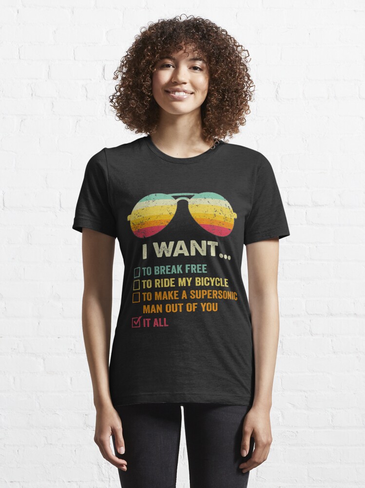 Vista alternativa de Camiseta esencial Quiero liberarme para andar en bicicleta