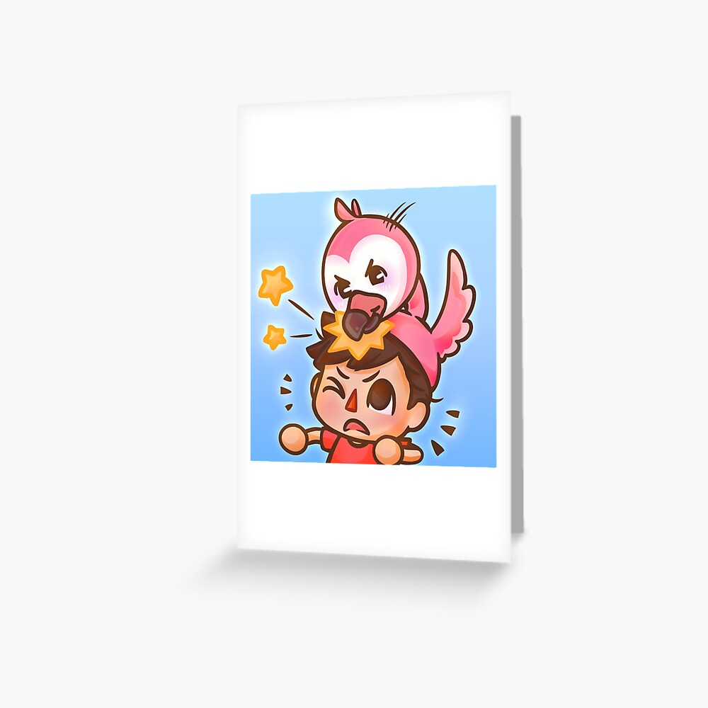 Flamingo Youtube Merch Greeting Card By Spagheti1000 Redbubble - lolbit please stand by roblox
