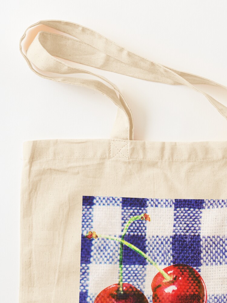 Alternate view of Cherries and Gingham Tote Bag