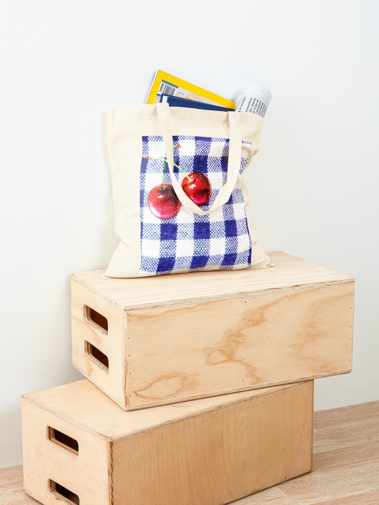 Alternate view of Cherries and Gingham Tote Bag