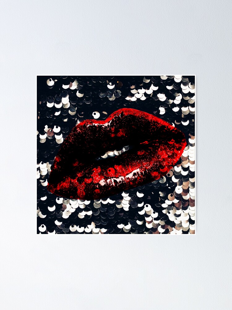 Alternate view of Red Lips and Sequins Poster