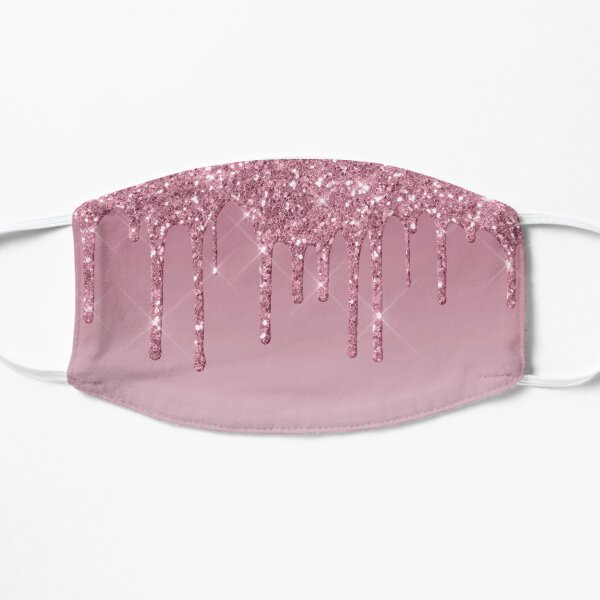 Womens Elegant Pink Dripping Glitter Nail Polish Effect Printed Sparkle Texture Flat Mask