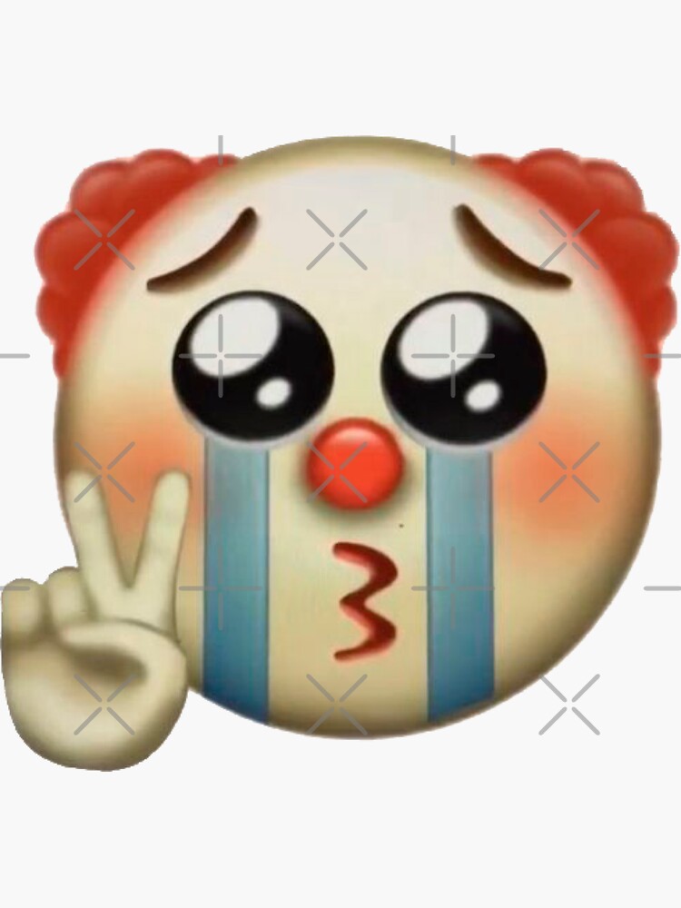 Sad Clown Emoji Twitter Sticker For Sale By Jaraya Redbubble   Bg,f8f8f8 Flat,750x,075,f Pad,750x1000,f8f8f8 