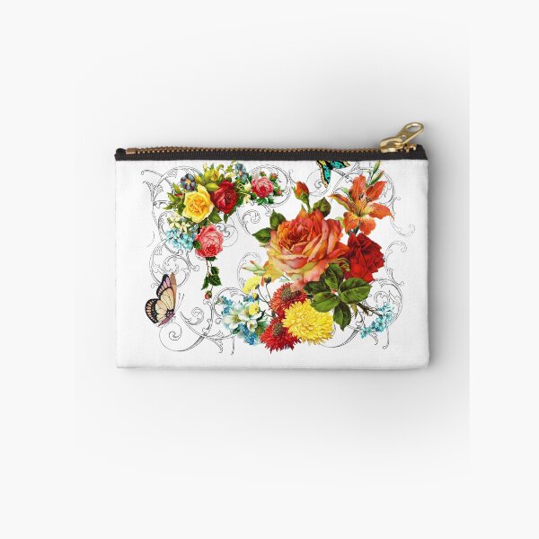 Item preview, Orange Roses Chrysanthemums, Tiger Lilies Butterflies Scrolls designed and sold by LizzyizzyDesign.