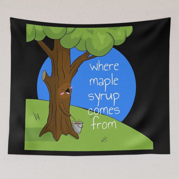 Item preview, Funny cute tree pissing maple syrup  designed and sold by GreyEyedMage.