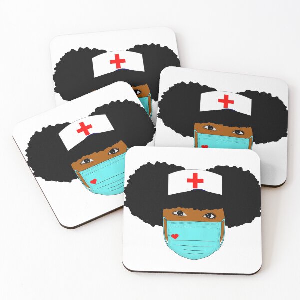 Item preview, Afro Nurse with Puffs and Mask designed and sold by gigipl7.