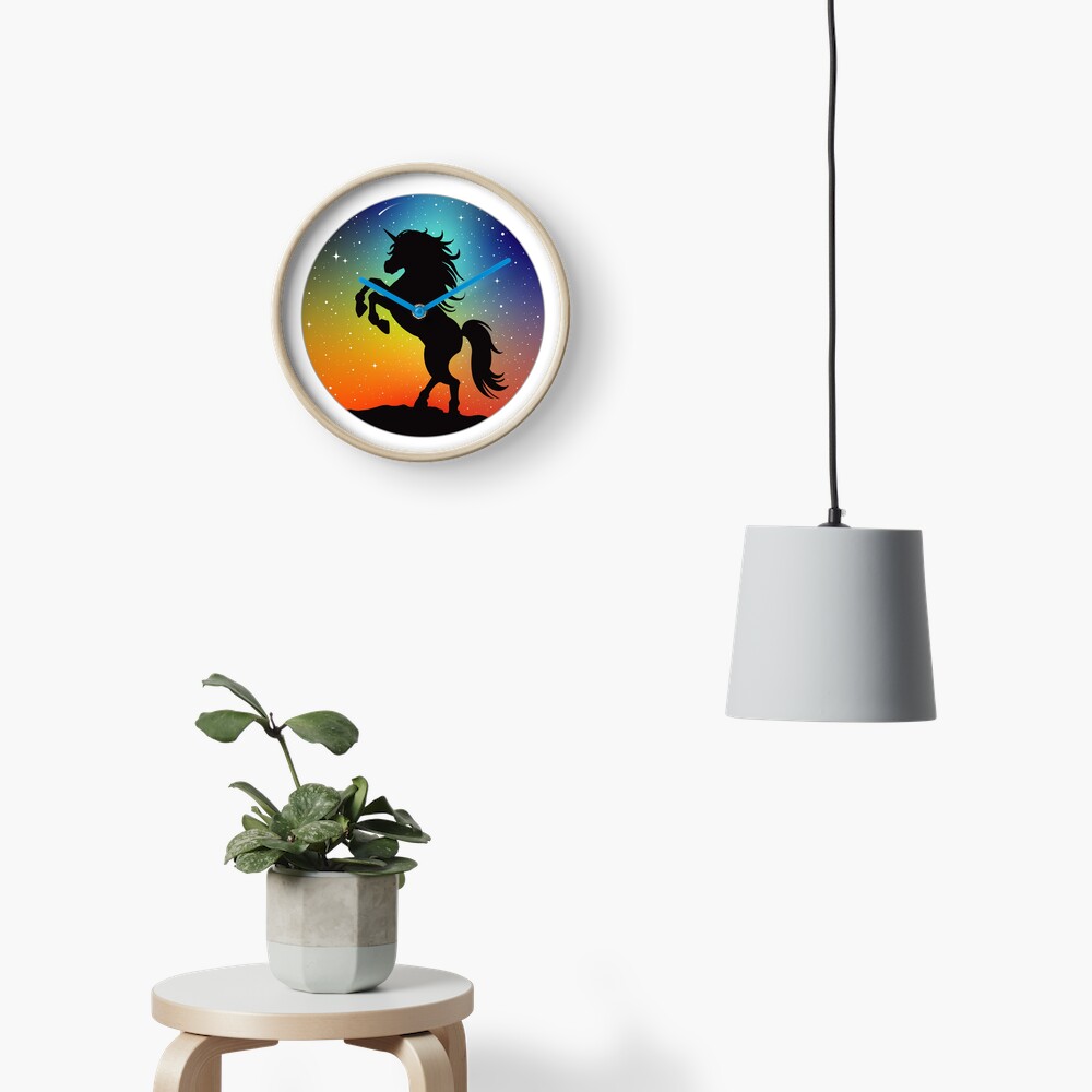 Unicorn Under the Night Sky Clock