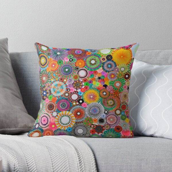 Childhood Dreams, a colourful spirograph drawing! Throw Pillow