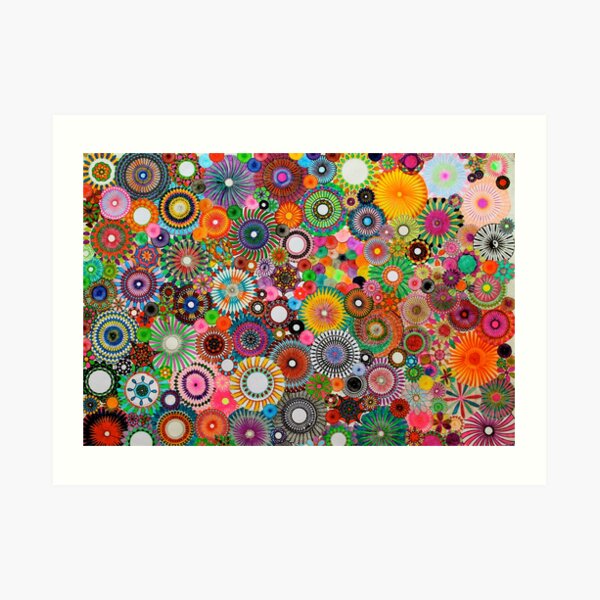 Childhood Dreams, a colourful spirograph drawing! Art Print