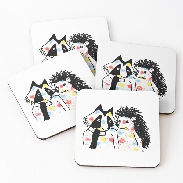Item preview, hedgehog and raccoon  designed and sold by dora6.