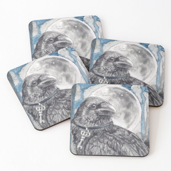 Item preview, Raven Art Full Moon Black Bird Crow Art Halloween Art designed and sold by Deanna Davoli.