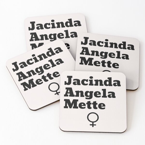 Item preview, Jacinda, Angela and Mette Female Symbol World Leaders Black Writing designed and sold by Time4German.
