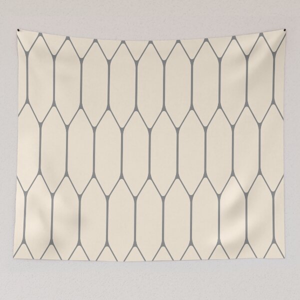 Item preview, Long Honeycomb Minimalist Geometric Pattern in Gray and Almond Cream designed and sold by kierkegaard.