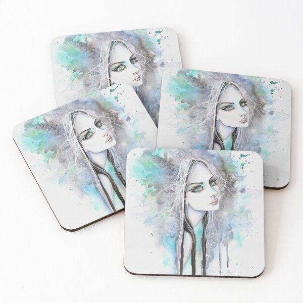 Item preview, Green Eyed Ghost Gothic Girl Fantasy Abstract Art designed and sold by Molly  Harrison.