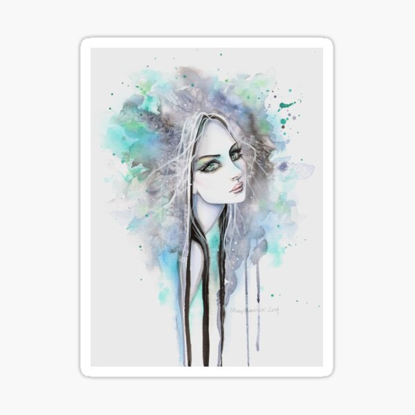 Item preview, Green Eyed Ghost Gothic Girl Fantasy Abstract Art designed and sold by Molly  Harrison.