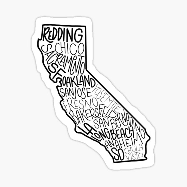 "California Cities" Sticker by marisaelaine06 Redbubble