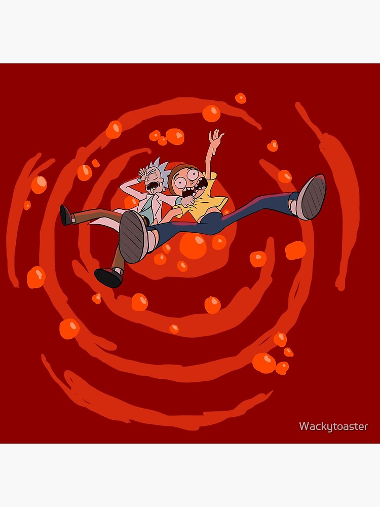 Rick and Morty™ dropping into red vat of acid by Wackytoaster