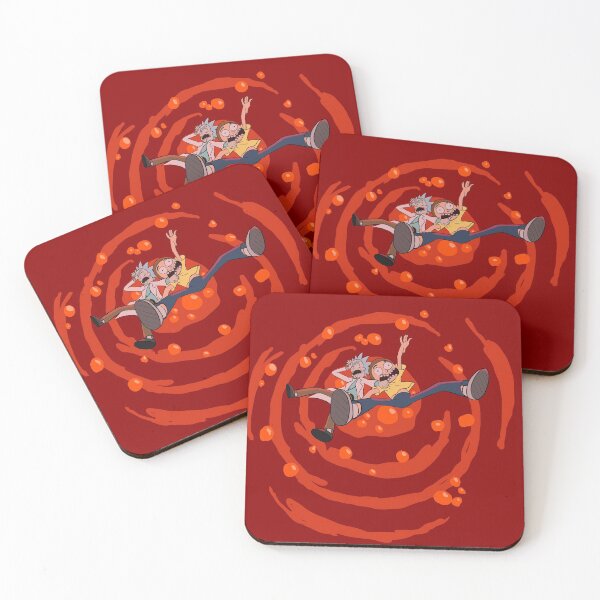 Rick and Morty™ dropping into red vat of acid Coasters (Set of 4)