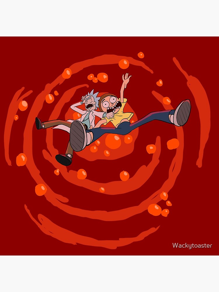 Rick and Morty™ dropping into red vat of acid by Wackytoaster