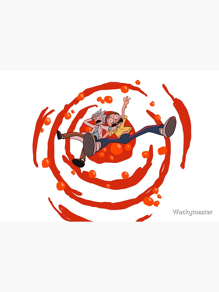Rick and Morty™ dropping into red vat of acid by Wackytoaster