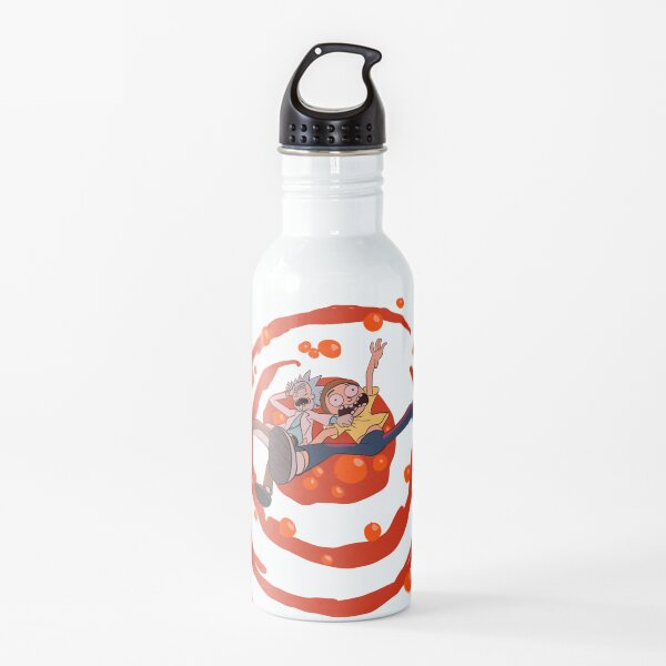 Rick and Morty™ dropping into red vat of acid Water Bottle