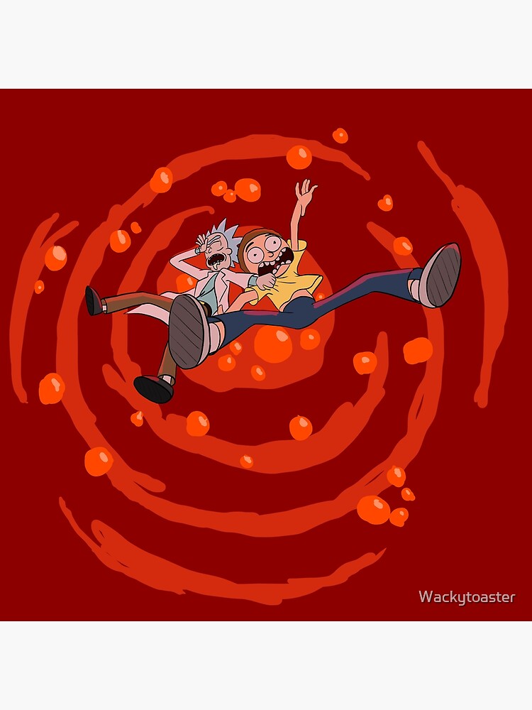 Rick and Morty™ dropping into red vat of acid by Wackytoaster