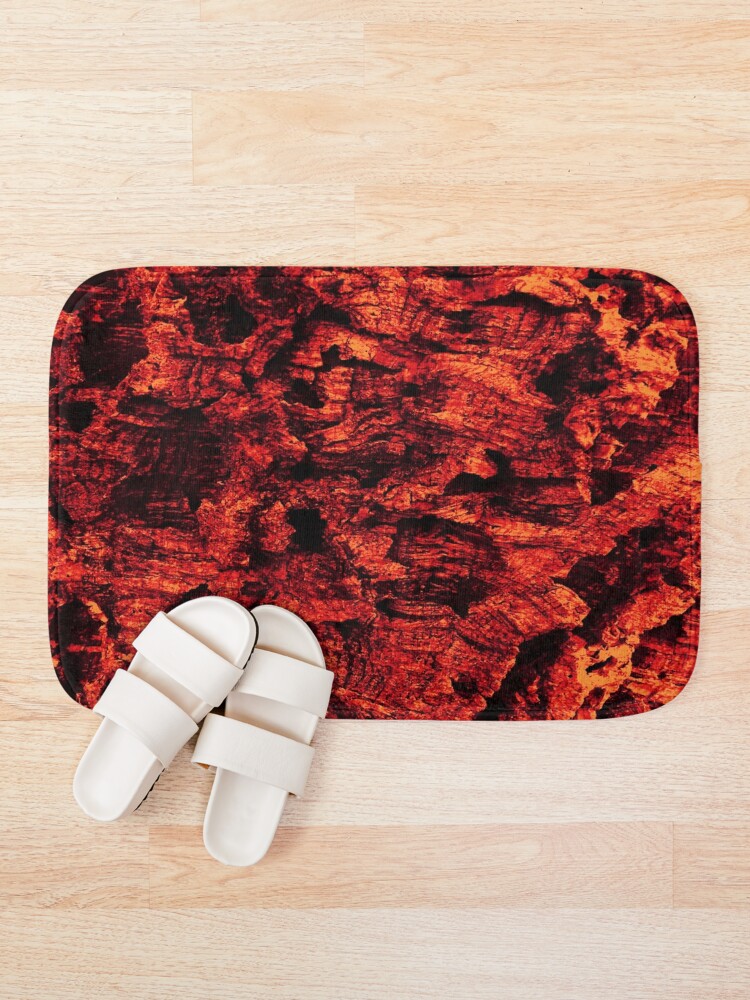 "Deep burnt orange Portuguese cork" Bath Mat by FionaMel1 Redbubble