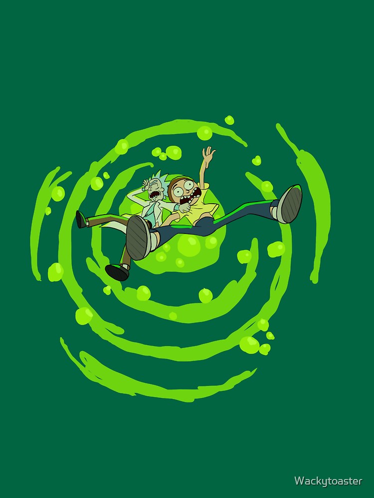 Rick and Morty™ dropping into green vat of acid by Wackytoaster