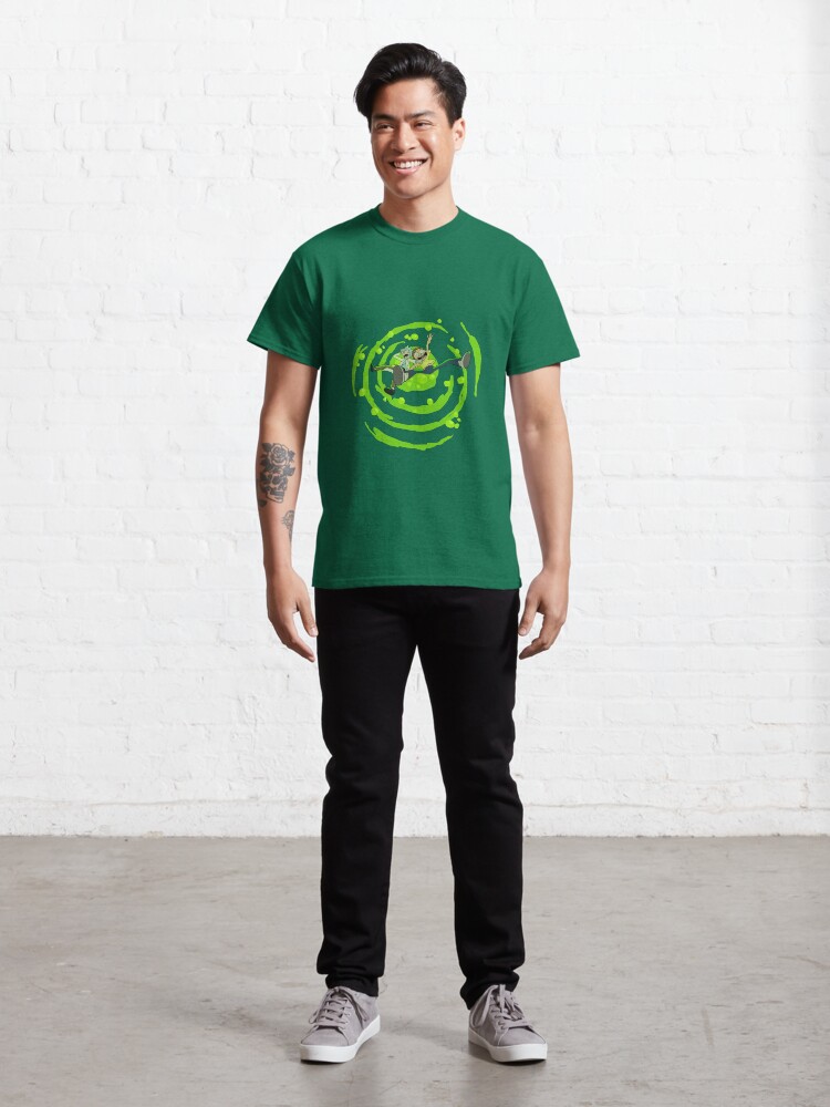 Alternate view of Rick and Morty™ dropping into green vat of acid Classic T-Shirt