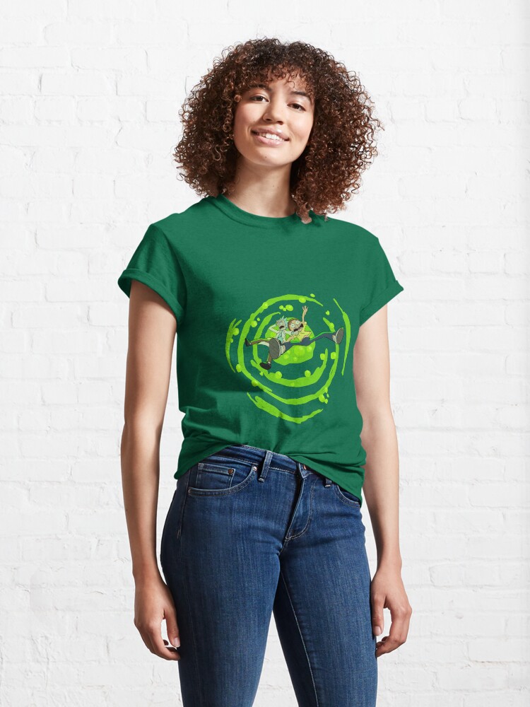 Alternate view of Rick and Morty™ dropping into green vat of acid Classic T-Shirt
