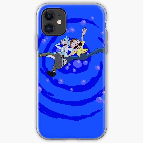 Rick and Morty™ dropping into blue vat of acid iPhone Soft Case