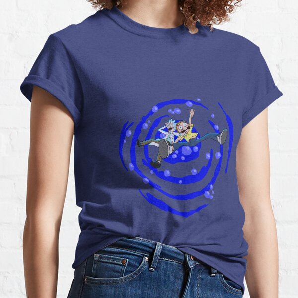 Rick and Morty™ dropping into blue vat of acid Classic T-Shirt