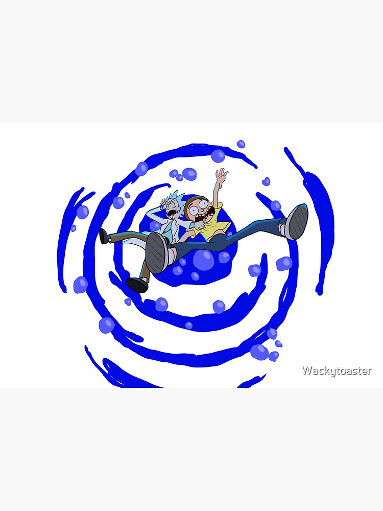 Rick and Morty™ dropping into blue vat of acid by Wackytoaster