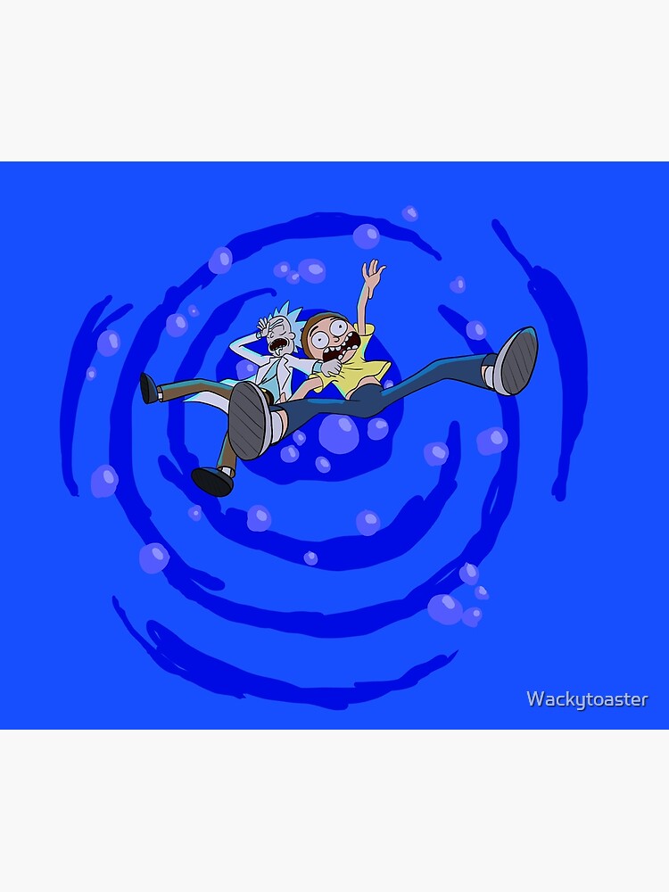 Rick and Morty™ dropping into blue vat of acid by Wackytoaster