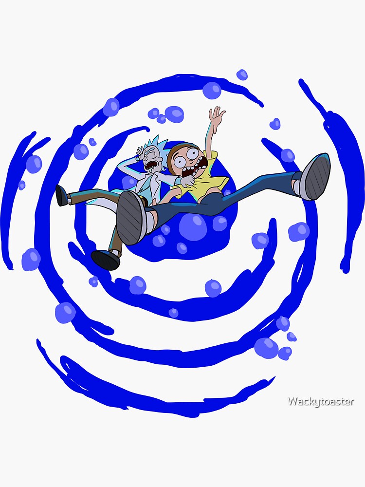 Rick and Morty™ dropping into blue vat of acid by Wackytoaster