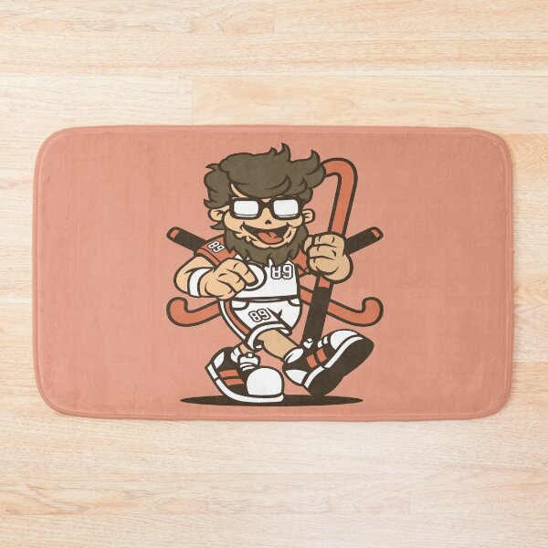 Item preview, Hipster hockey player cartoon designed and sold by cartoonbug.