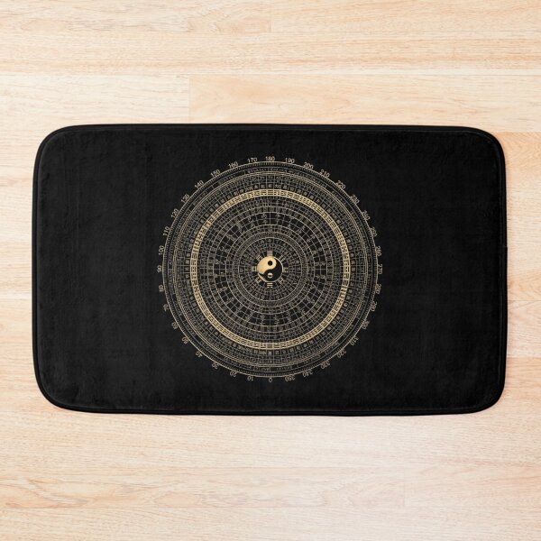 Item preview, Gold Feng Shui Compass - Geomantic Compass Luopan over Black Canvas designed and sold by Serge Averbukh Art Studio.