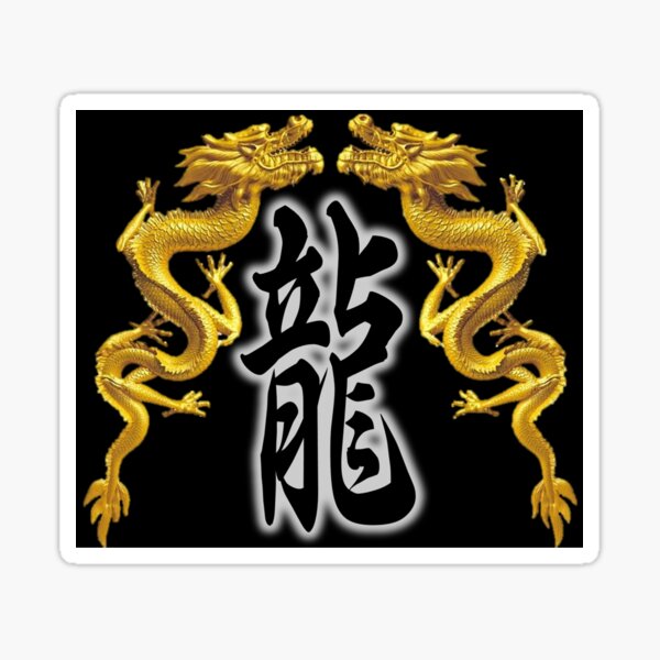 Details about   twin Dragon Chinese Gold Car Bike Bumper Window Large Feng Shui Stickers Decals 
