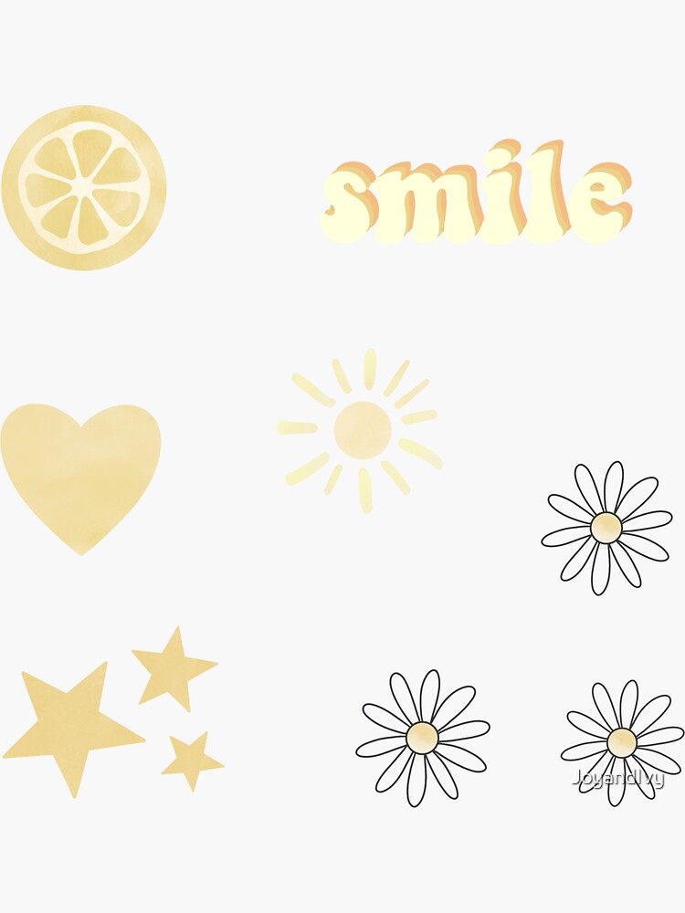 small yellow sticker pack sticker by joyandivy redbubble